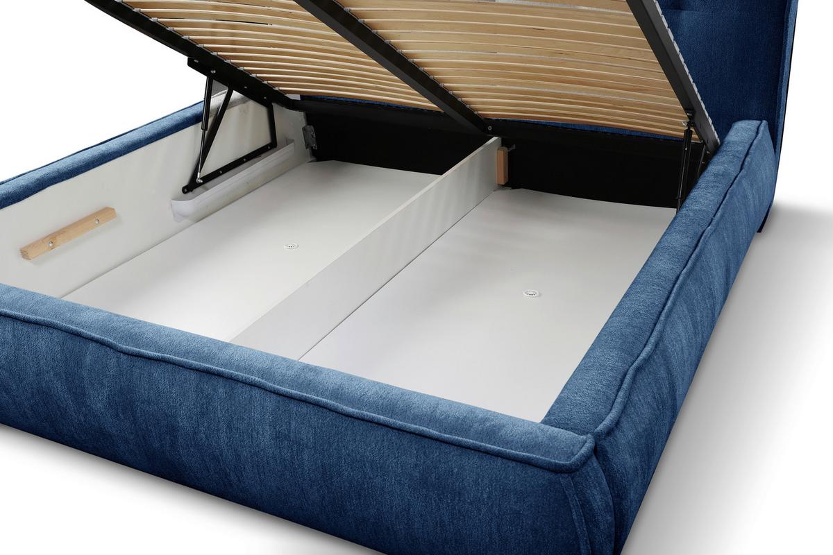 Polsterbett Mit Lattenrost 160x200 Cm Lacjo Blau - Blau/Beige, LIFESTYLE, Holz/Holzwerkstoff (160/200cm) - Livetastic