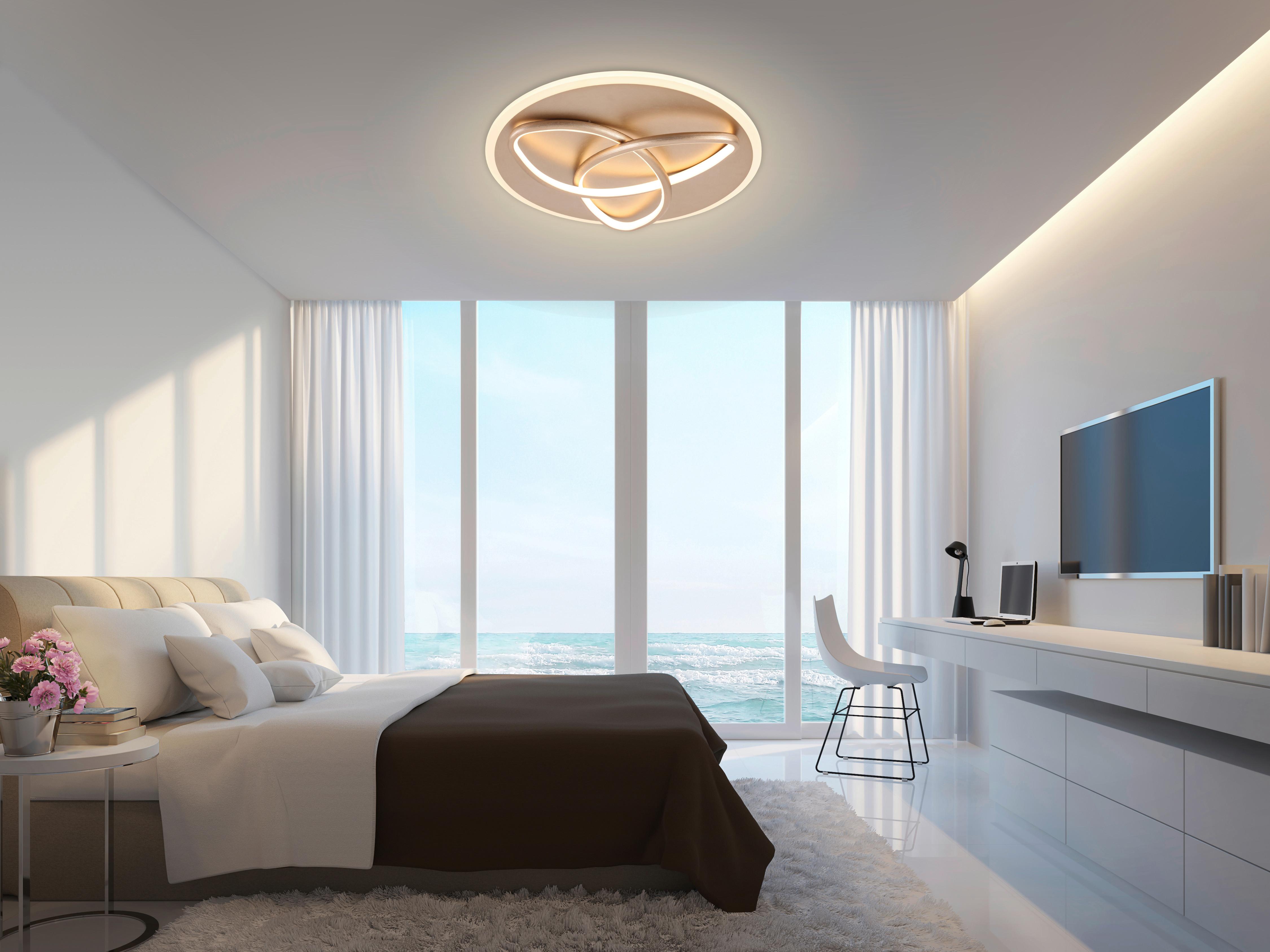 Stropné LED svietidlo FIBMO, P: 40cm - cappuccino, Modern, kov/plast (40/7cm) - Premium Living