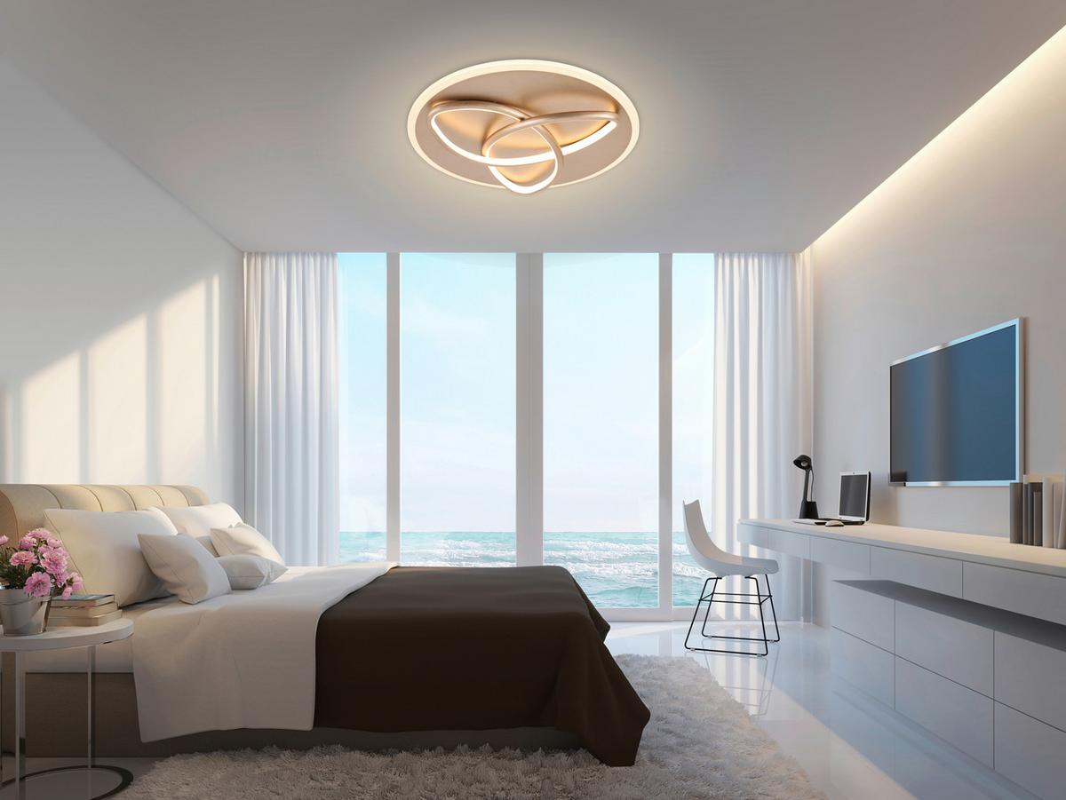 Stropné LED svietidlo FIBMO, P: 40cm - cappuccino, Modern, kov/plast (40/7cm) - Premium Living
