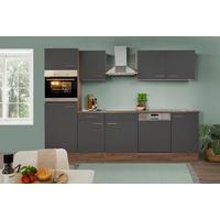 Küchenzeile ohne Geräte B: 280 cm Grau/Eiche Dekor - Eichefarben/Grau, Basics, Holzwerkstoff (280/205/60cm) - Respekta