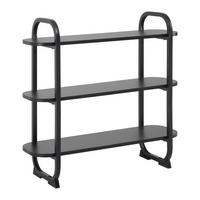 REGÁL BEND -EXKLUSIV- - čierna, Modern, kov/kompozitné drevo (76/72/27cm) - Mömax