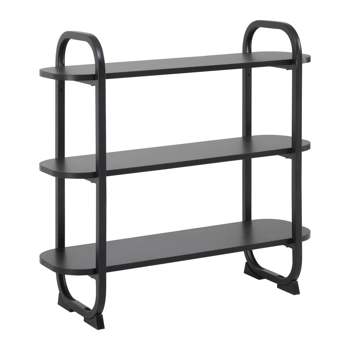 REGÁL BEND -EXKLUSIV- - čierna, Modern, kov/kompozitné drevo (76/72/27cm) - Mömax