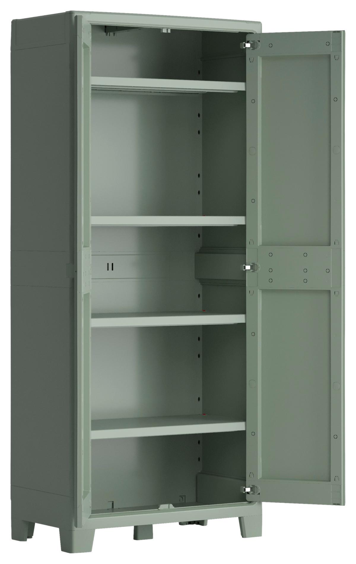 Werkzeugschrank E-com Planet Outdoor 44x1852x80 Cm - Jadegrün, Design, Kunststoff (80/182/44cm) - Keter