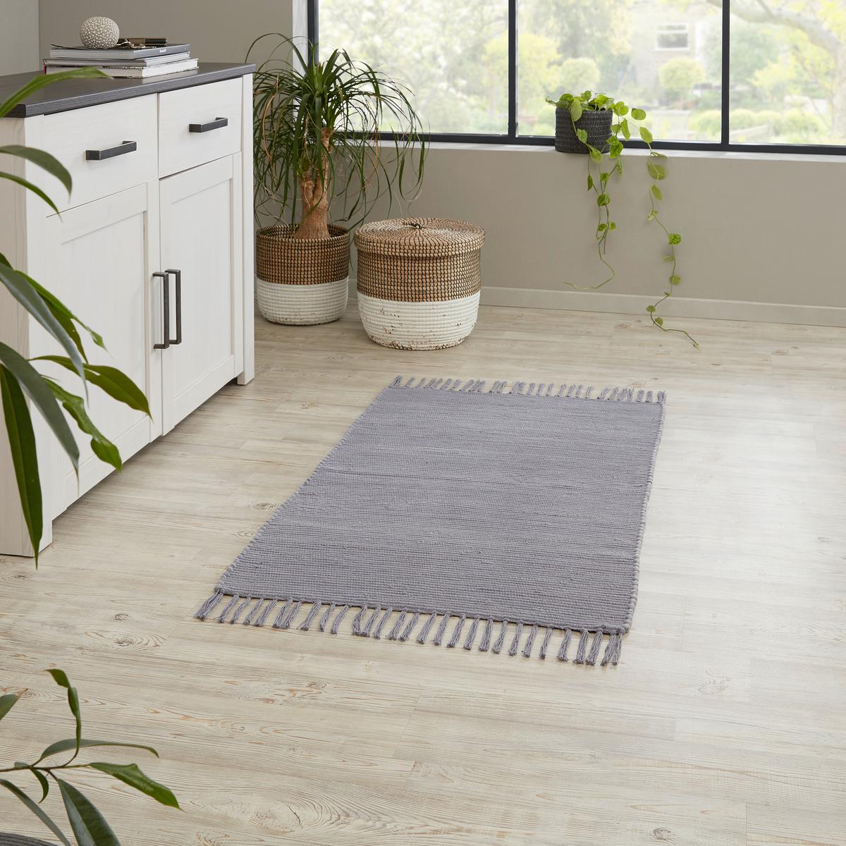 Handwebteppich Annika - Anthrazit, MODERN, Textil (70/120cm) - James Wood