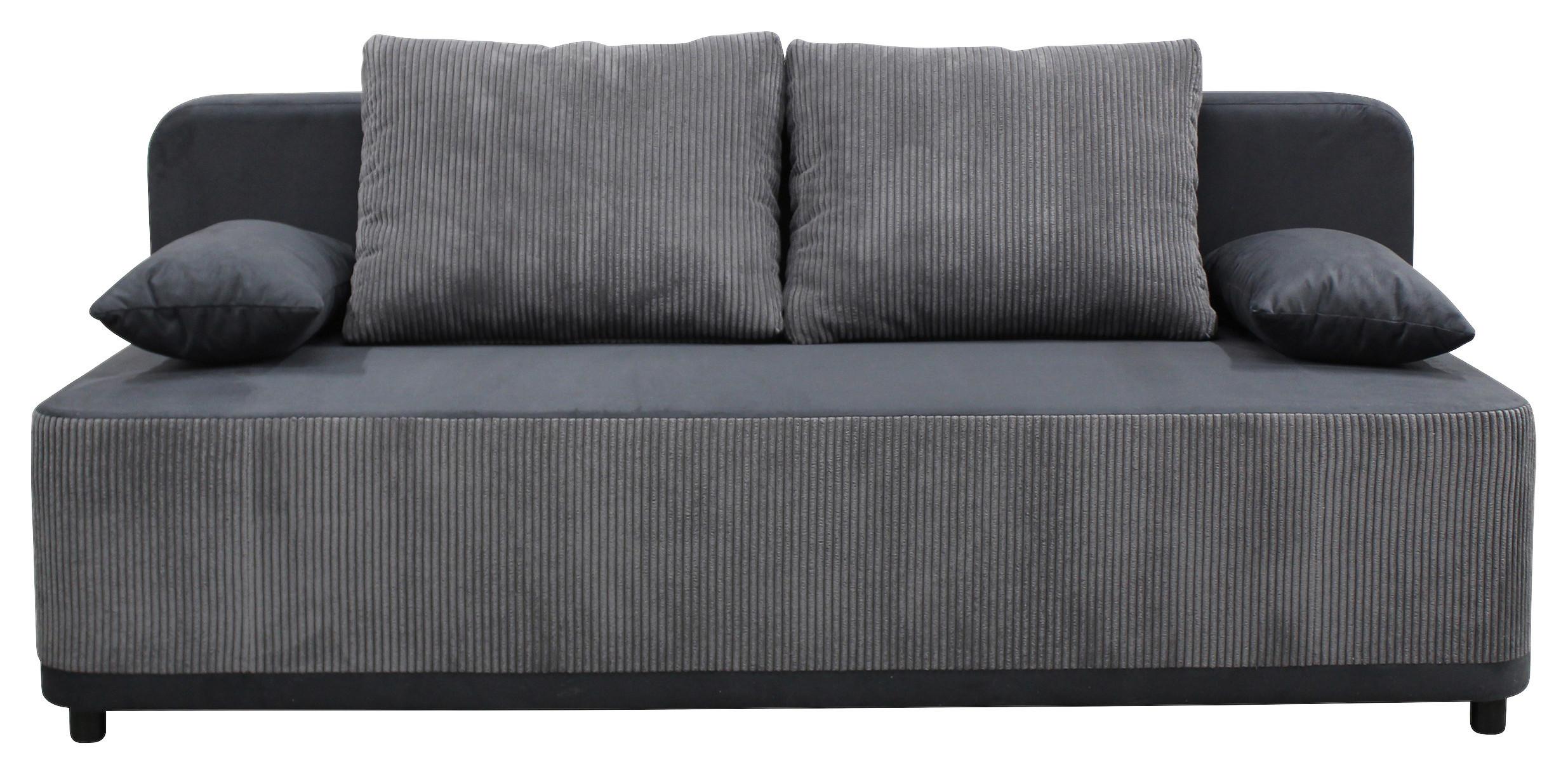 Schlafsofa Stella Grau B: 197 Cm - Schwarz/Grau, Design, Textil (197/90/83cm) - MID.YOU