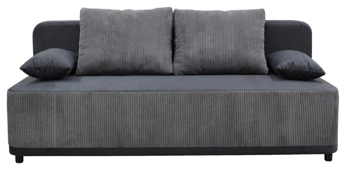 Schlafsofa Stella Grau B: 197 cm - Schwarz/Grau, Design, Textil (197/90/83cm) - MID.YOU