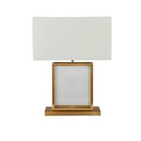 Tischleuchte Eu54210sb Clarendon - Messingfarben/Weiß, KONVENTIONELL, Glas/Kunststoff (40/53/20cm)