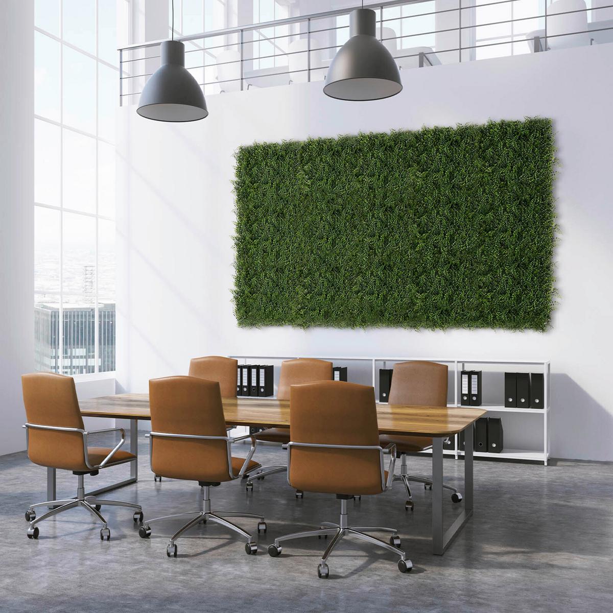 Wandverkleidung Kunspflanze - Dunkelgrün/Jadegrün, Trend, Kunststoff (50/50cm) - FloorDirekt