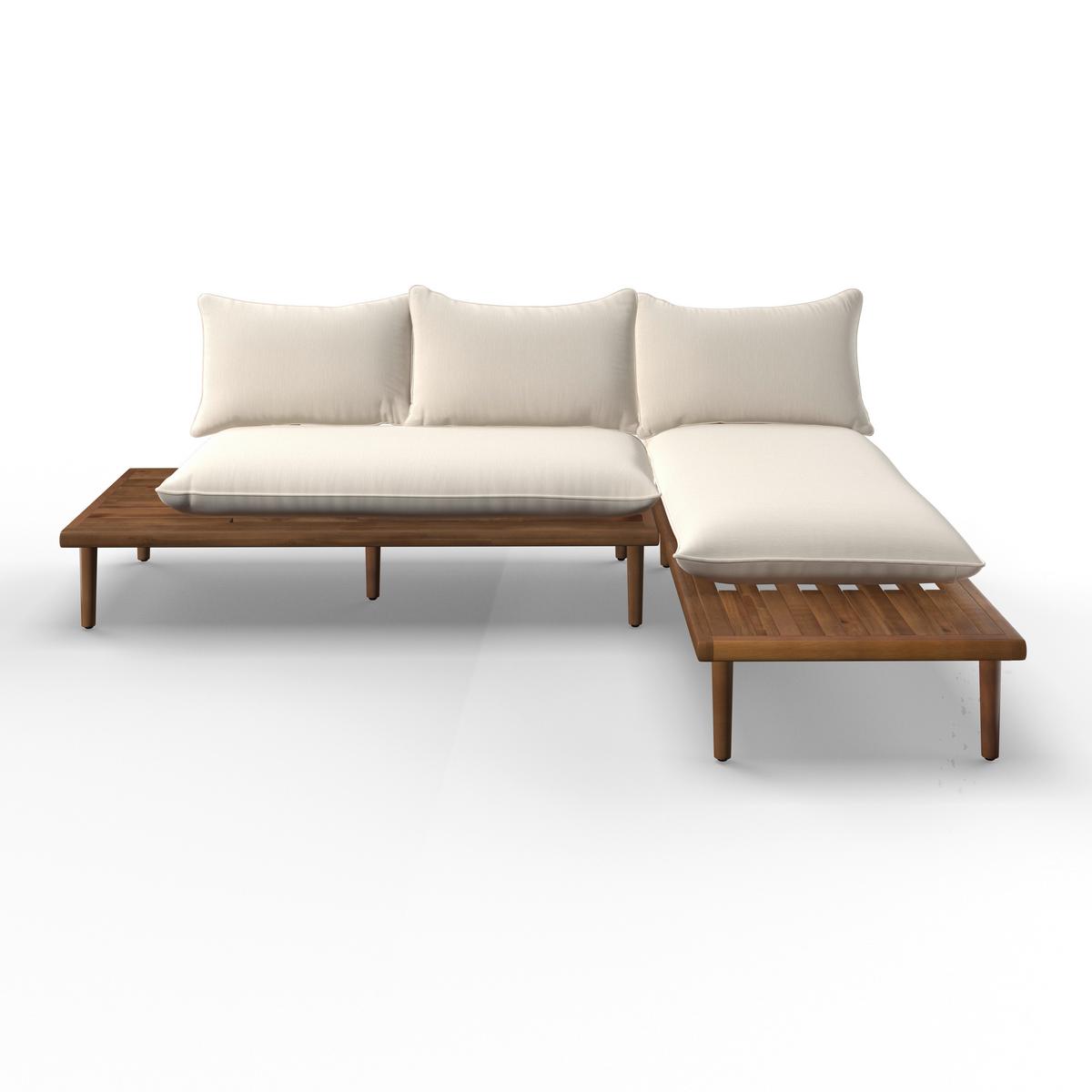 TERASOVÁ SEDACIA SÚPRAVA DONA - krémová/farba tíku, Modern, drevo/textil (213/68/71cm) - Bessagi Garden