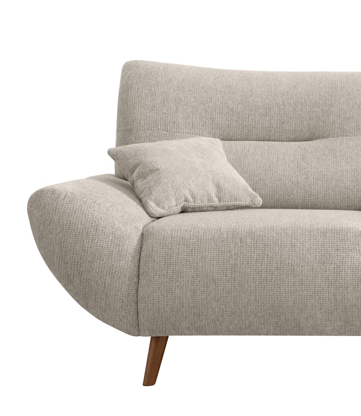 3-sitzer-sofa Chenille Beige Rücken Echt - Wildeiche/Beige, MODERN, Textil (205/81/90cm) - MID.YOU