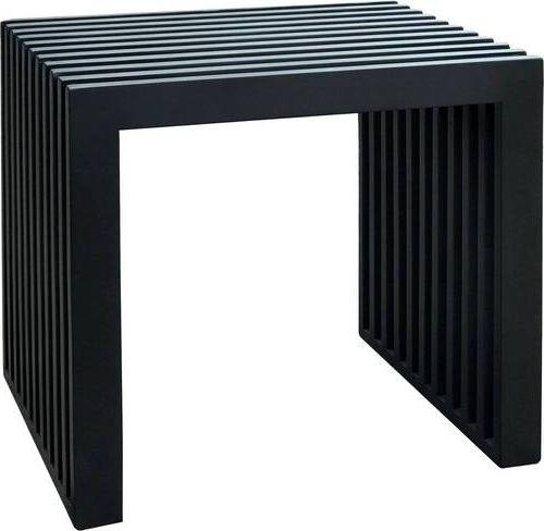 Hocker Rib - Schwarz, KONVENTIONELL, Holz (45/43/35cm) - MID.YOU