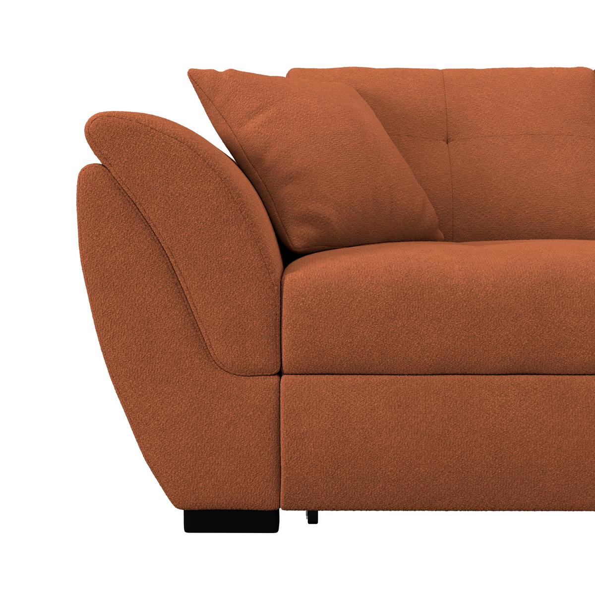 Rohová sedačka BERISSO, pravá, terakota - čierna/terakotová, Konventionell, textil (278/187cm) - Ondega