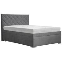 Čalouněná postel KLARA 140/200cm,tmavě šedá - tmavě šedá/barvy chromu, Moderní, dřevo/textil (140/200cm)