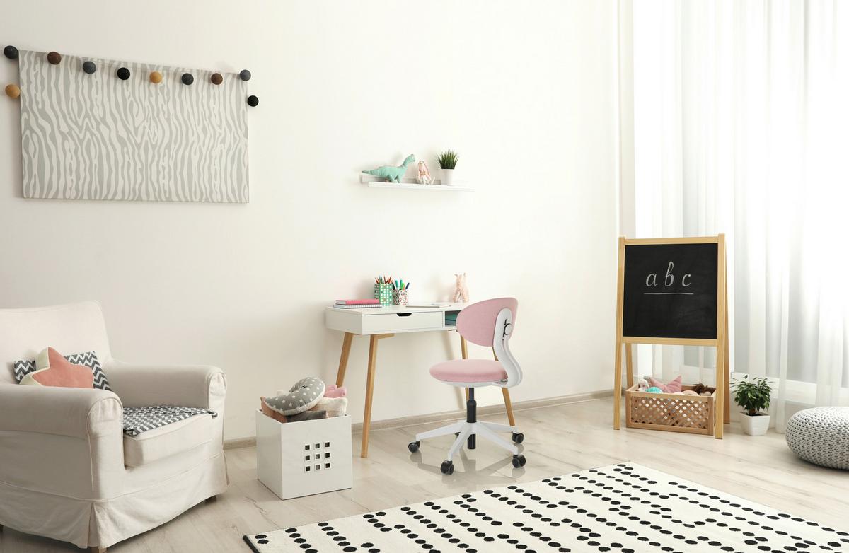 Jugenddrehstuhl Minimovo - Rosa/Weiß, Basics, Kunststoff/Textil (42/66-87/52cm) - MID.YOU