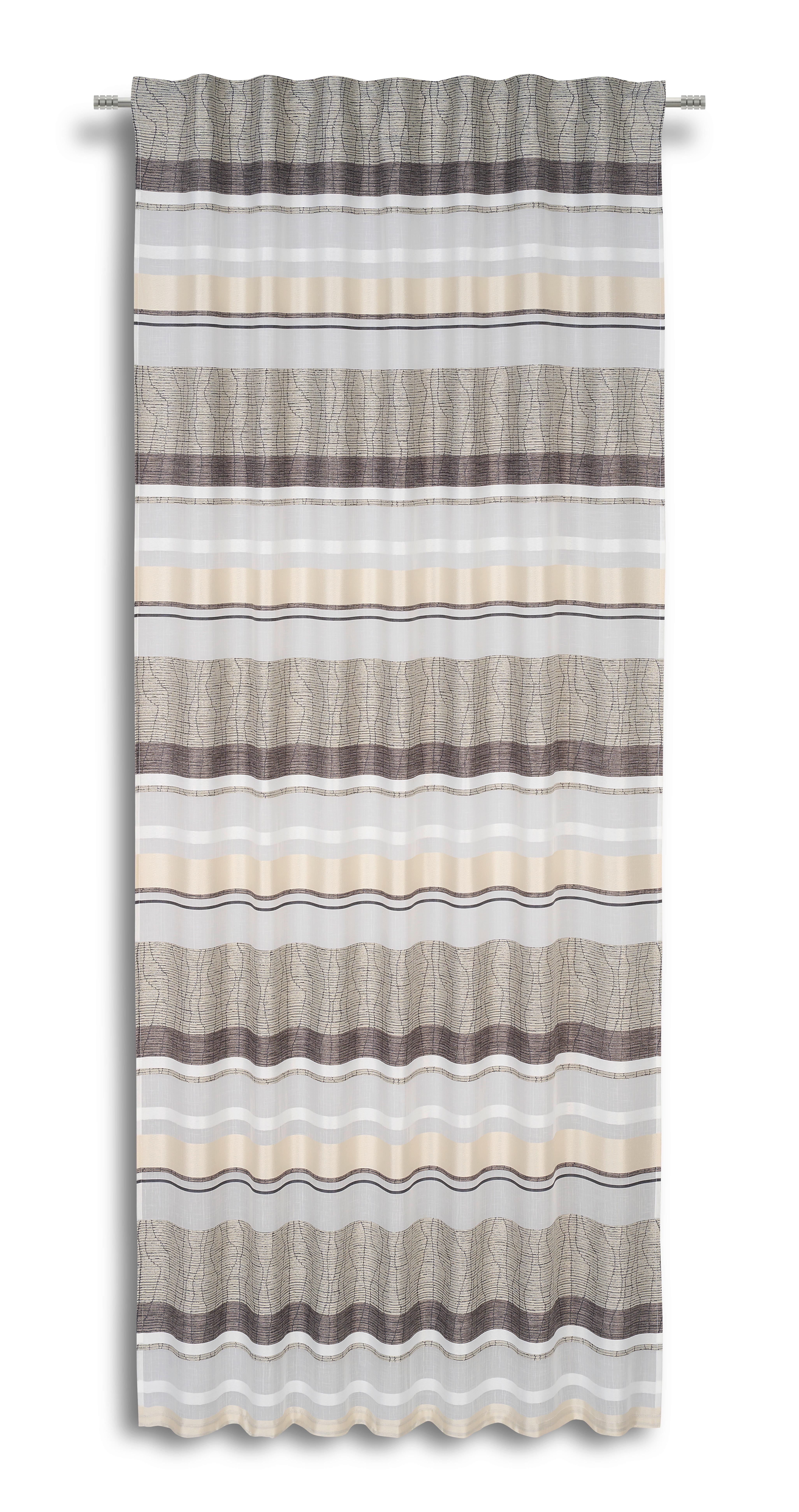 Vorhang mit Band Laurina 140x245 cm Grün/Beige - Beige/Grau, MODERN, Textil (140/245cm) - Luca Bessoni