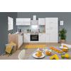 Eckküche Economy mit Geräten 172x310 cm Weiß/Eiche Dekor - Eichefarben/Weiß, Basics, Glas/Holzwerkstoff (172/310cm) - Respekta