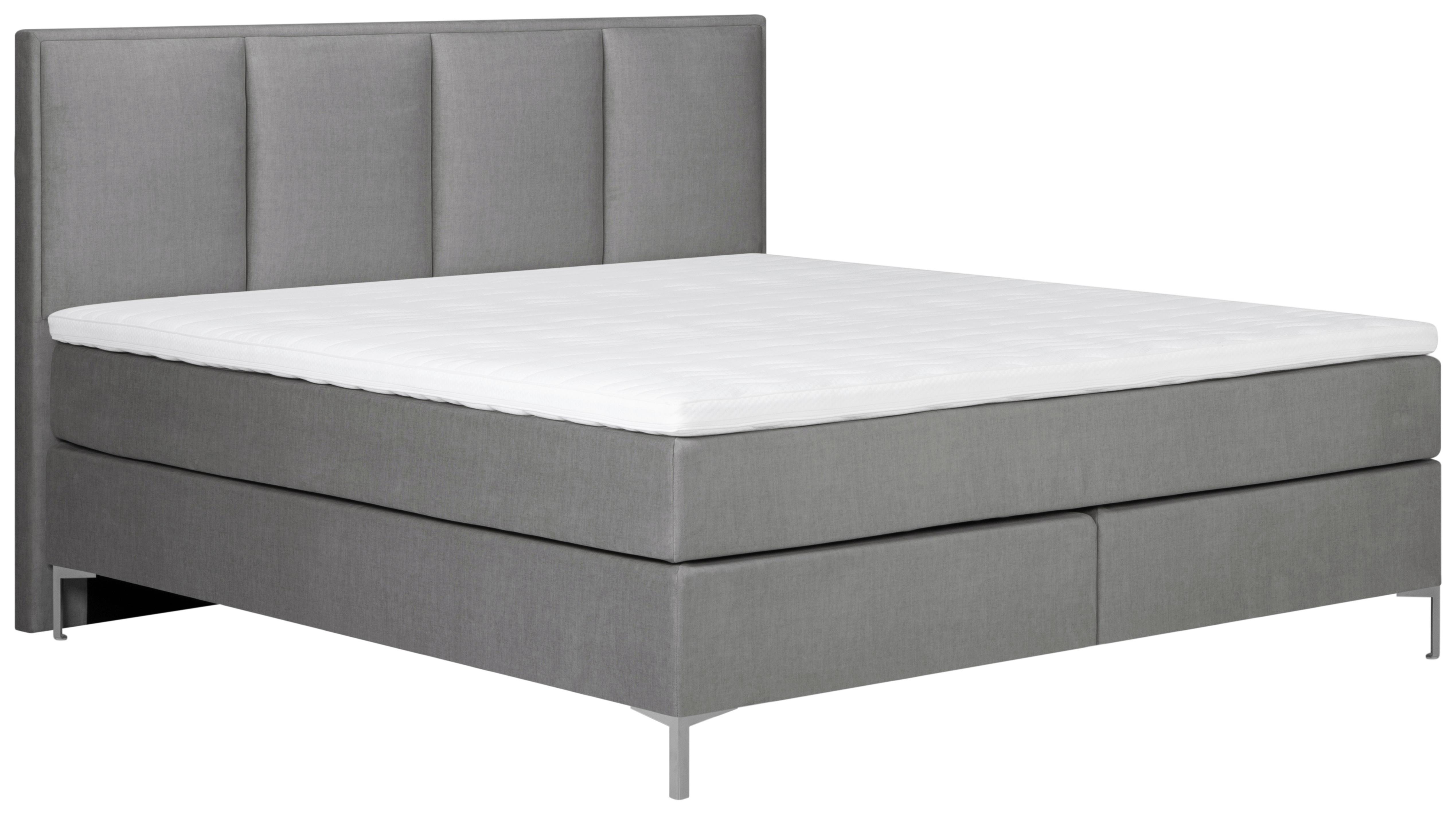 Boxspringbett Mit Topper 140x200 Cm Graz, Grau