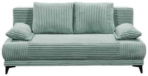 Schlafsofa Sally Pastellgrün B: 211 cm - Pastellgrün/Schwarz, KONVENTIONELL, Textil (211/96/105cm) - MID.YOU