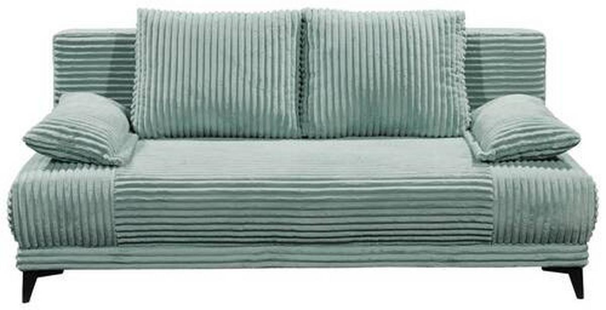 Schlafsofa Sally Pastellgrün B: 211 Cm - Pastellgrün/Schwarz, KONVENTIONELL, Textil (211/96/105cm) - MID.YOU