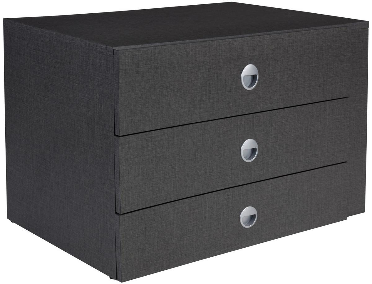 Schubkasteneinsatz Tokio B: 82,5 cm Twist Dekor 3 Laden - Dunkelgrau, Holzwerkstoff (82,5/49/48,5cm)