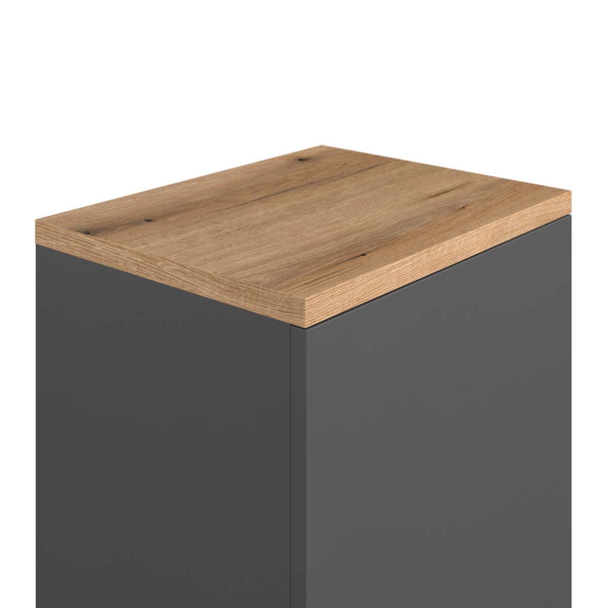 Badezimmer Hochschrank Cotia Cotls 40x170 cm Anthrazit - Eichefarben/Anthrazit, MODERN, Holzwerkstoff (40/170/30cm) - James Wood