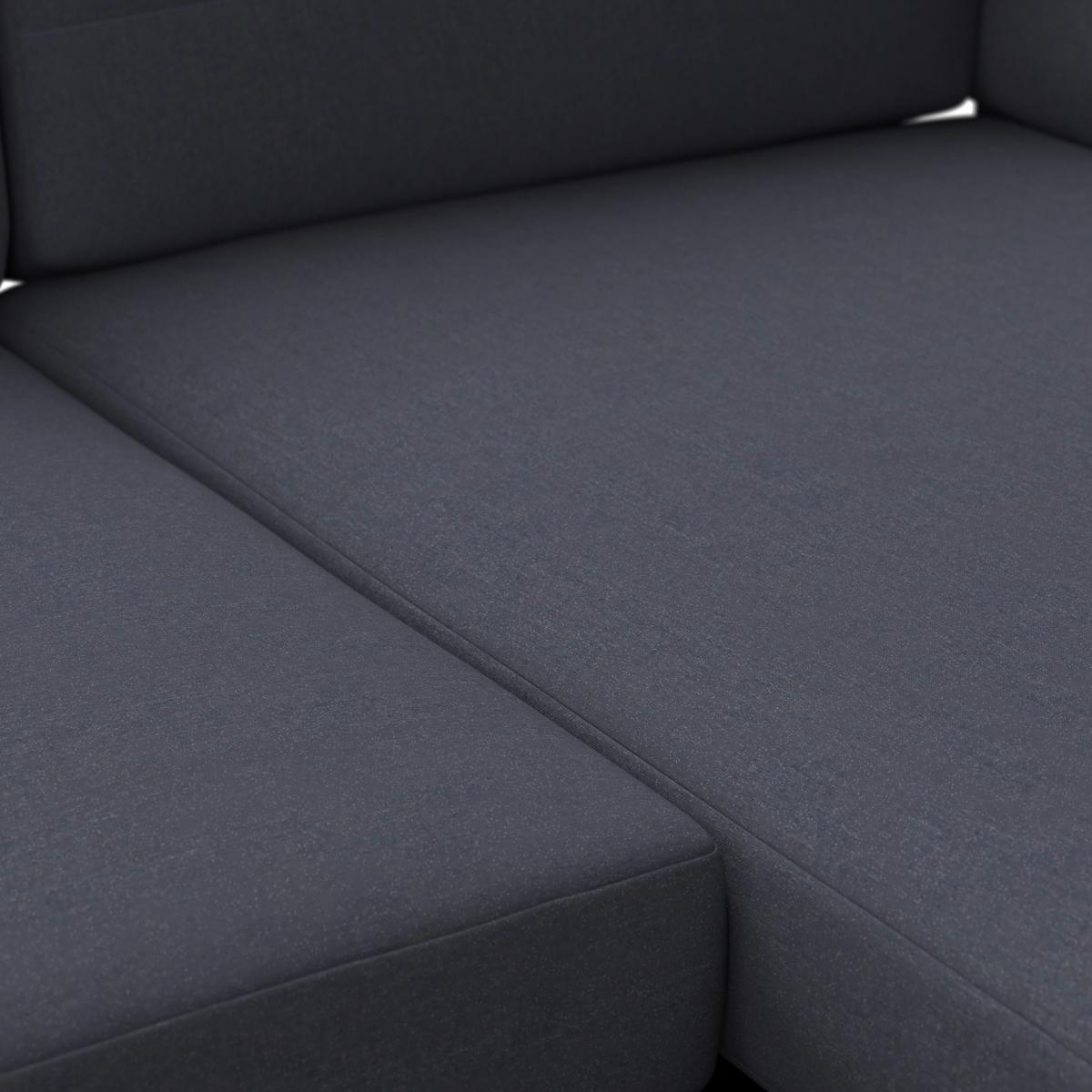 Loungegarnitur Marokko - Dunkelgrau/Naturfarben, Basics, Kunststoff/Textil (218/179cm) - Beldano