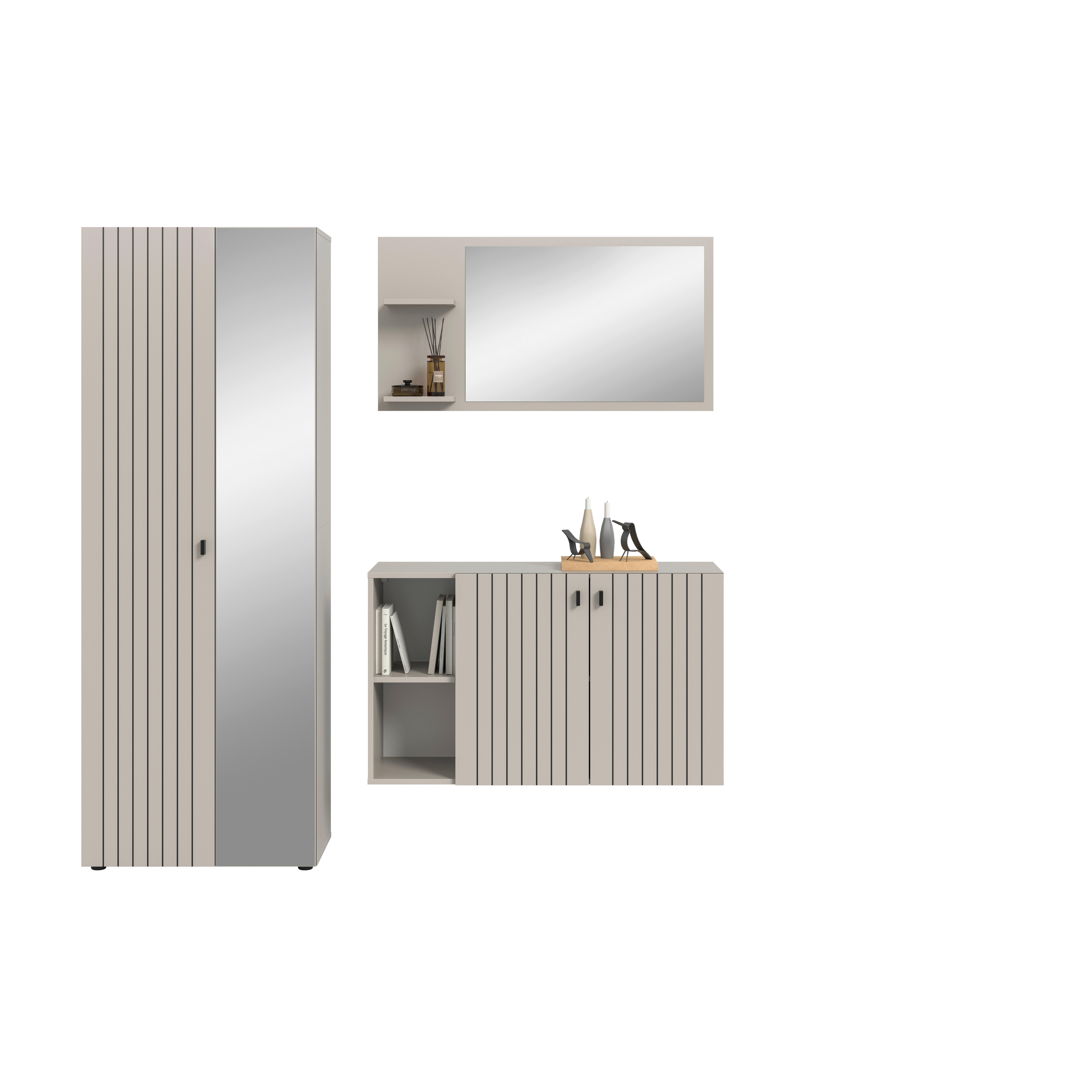 Garderobe Station Kaschmir B: 191cm - Kaschmir, Design, Holzwerkstoff (191/192/37cm) - MID.YOU