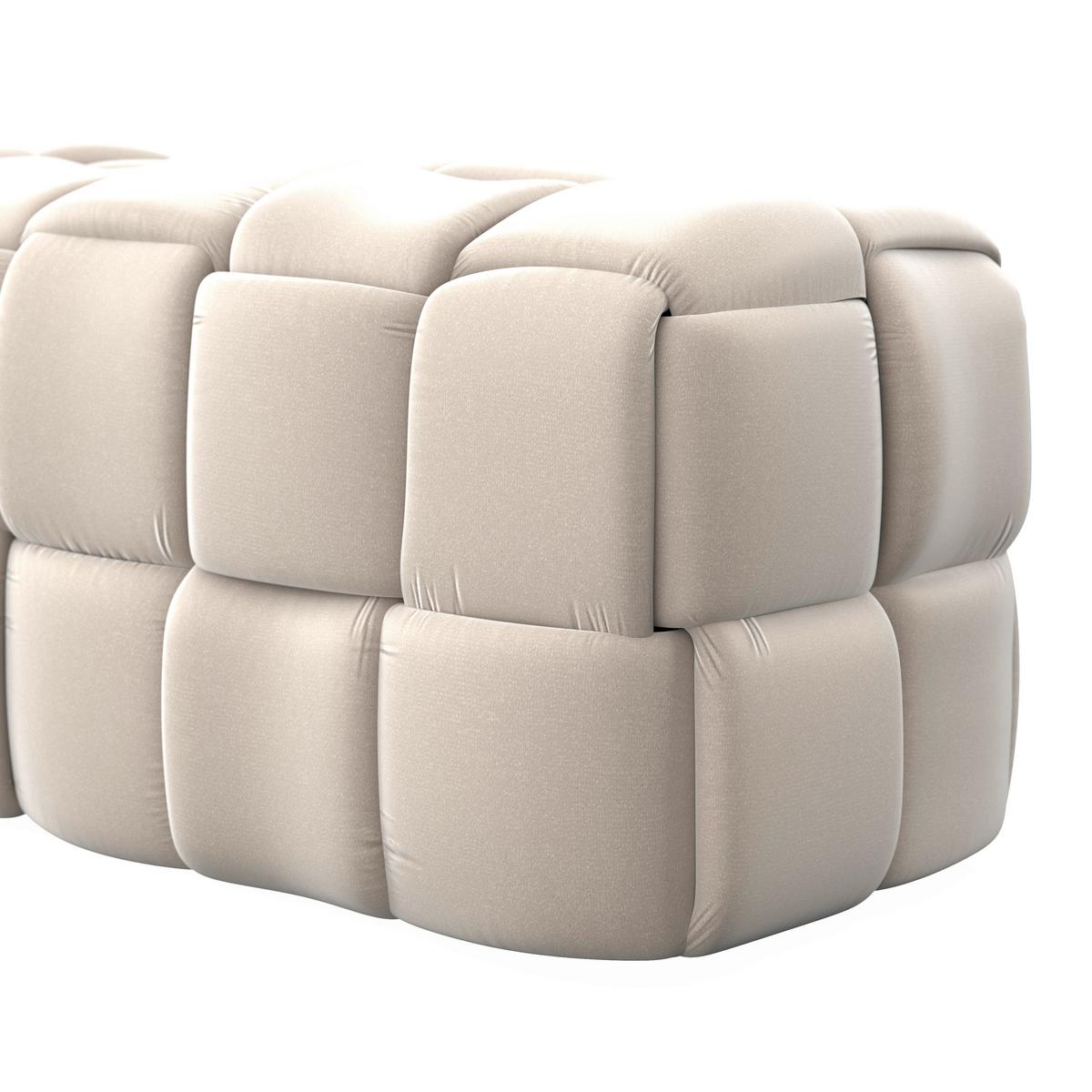 Moderná lavica ELLA béžová - čierna/béžová, Modern, drevo/textil (118/47/47cm) - Bessagi Home