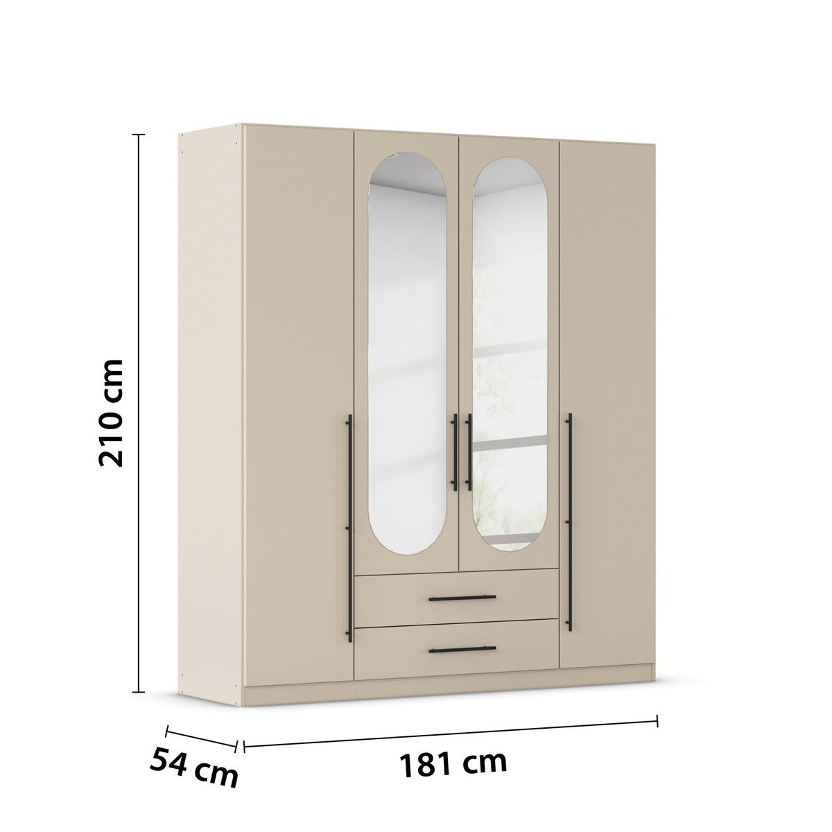 ŠATNÍ SKŘÍŇ S OTOČNÝMI DVEŘMI VERLORA, šířka 181 cm - černá/šampaňská, Konvenční, kov/kompozitní dřevo (181/210/54cm) - Mömax