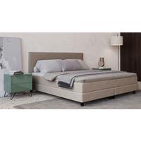 Boxbett mit Topper 180x200 Andorra - Beige/Schwarz, MODERN, Holzwerkstoff/Textil (180/200cm) - MID.YOU