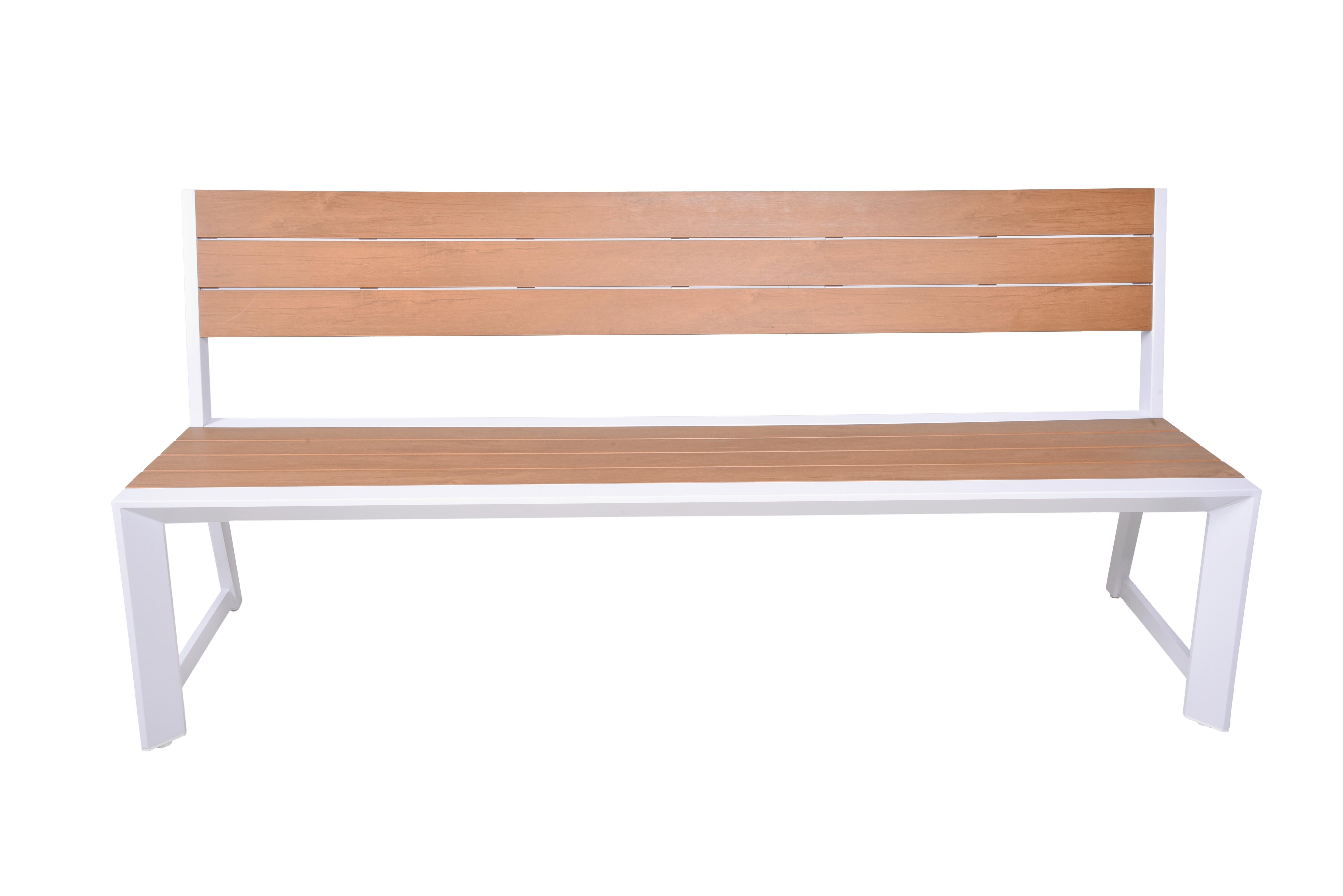 Gartenbank Venice - Weiß/Braun, Basics, Kunststoff/Metall (180/81/59cm) - Gardenson