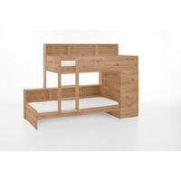 Etagenbett Sina Eichef. Dekor mit Regalen und Kleiderschrank - Eiche Artisan, MODERN, Holzwerkstoff (111/181,2/259cm)