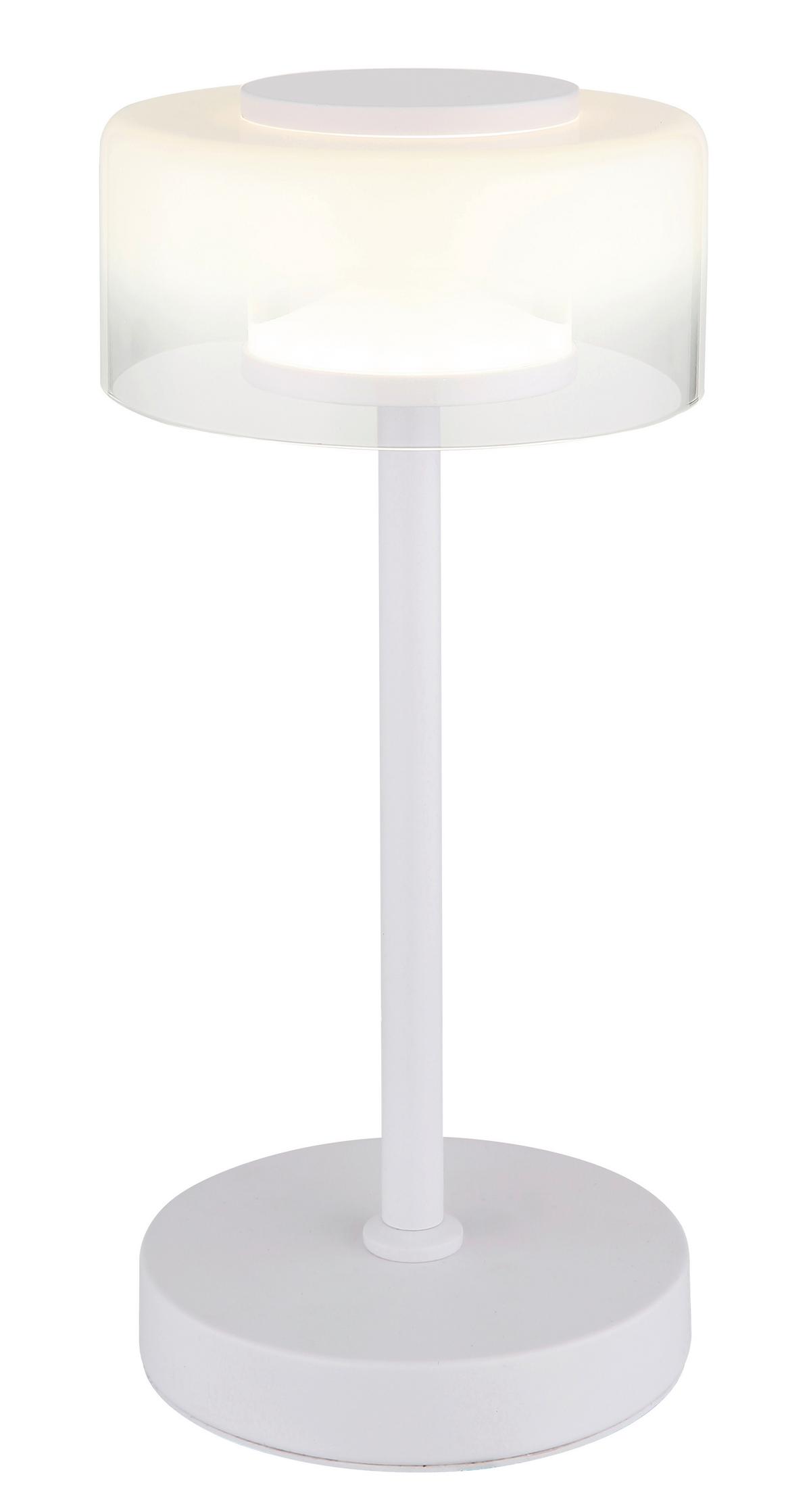 LED-Tischleuchte Belinda Klar Opal D: 15 cm - Klar/Opal, Design, Glas/Kunststoff (15/32,5cm) - Globo