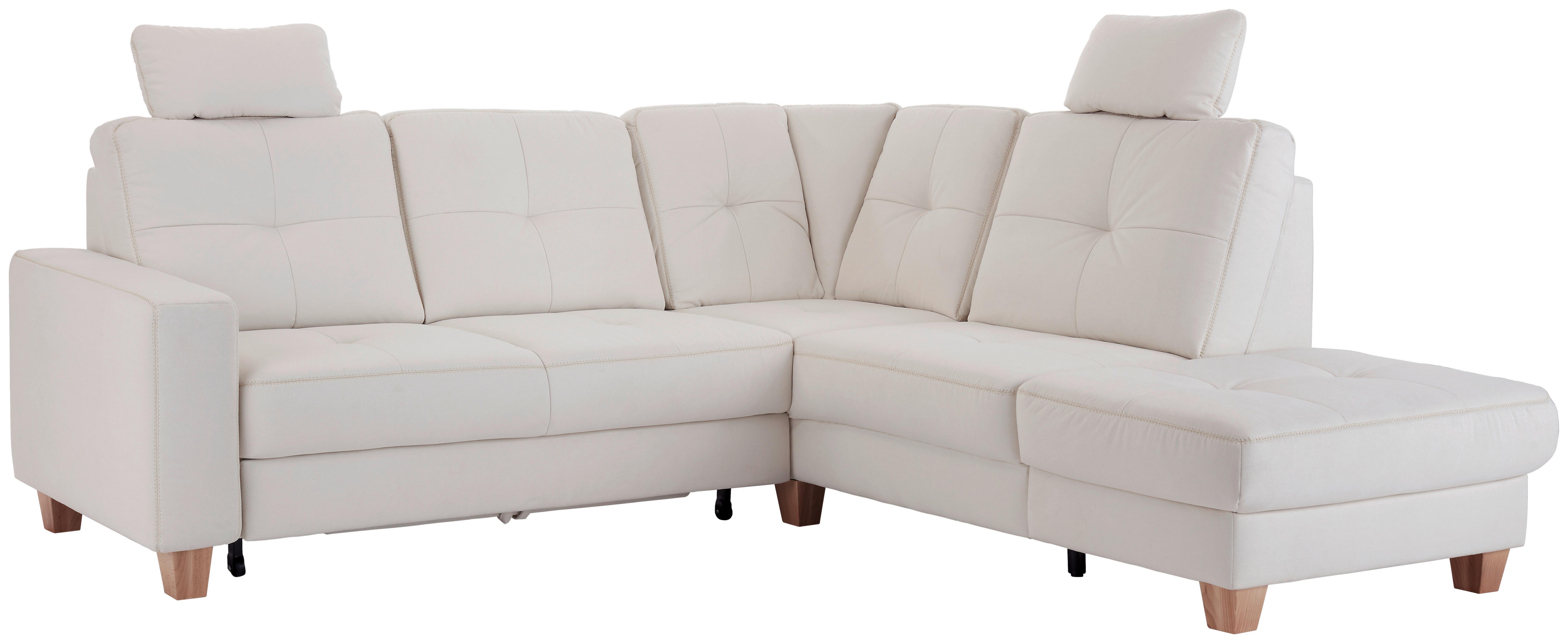 James Wood Ecksofa Varese Naturfarben, S: 239x164 Cm - Beige/Schwarz, KONVENTIONELL, Textil (239/164cm) - James Wood