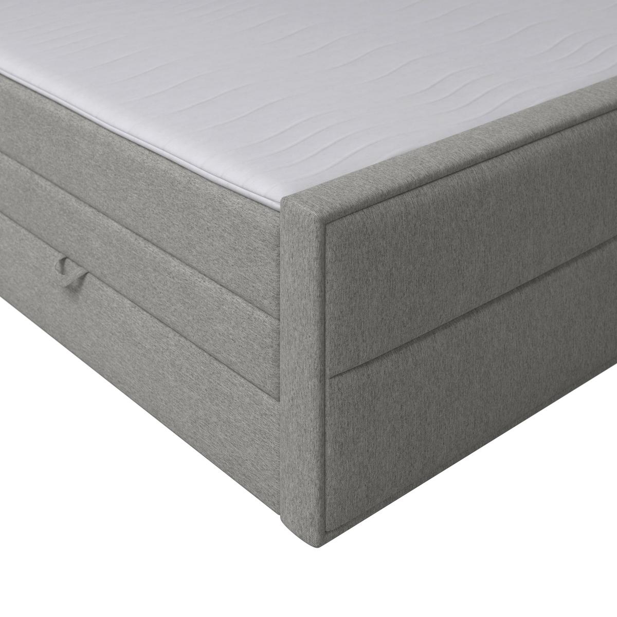 Boxspringbett mit Bettkasten Palermo 180x200 Silberfarben - Silberfarben/Schwarz, MODERN, Karton/Holzwerkstoff (180/200cm) - MID.YOU