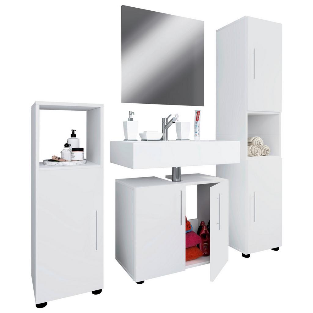Badmöbel-Set 4--Teilig. Flandu II B: 122 cm Weiß