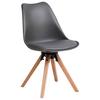 Schalenstuhl Malmö Grau Lederlook Mit Echtholz-Beinen - Eichefarben/Grau, MODERN, Holz/Kunststoff (56/85/49cm) - Luca Bessoni