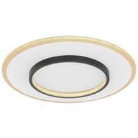 Led-deckenleuchte Lima Ø 46,8 Cm Mit Fernbedienung - Opal/Schwarz, Basics, Kunststoff/Metall (46,8/6cm) - Globo