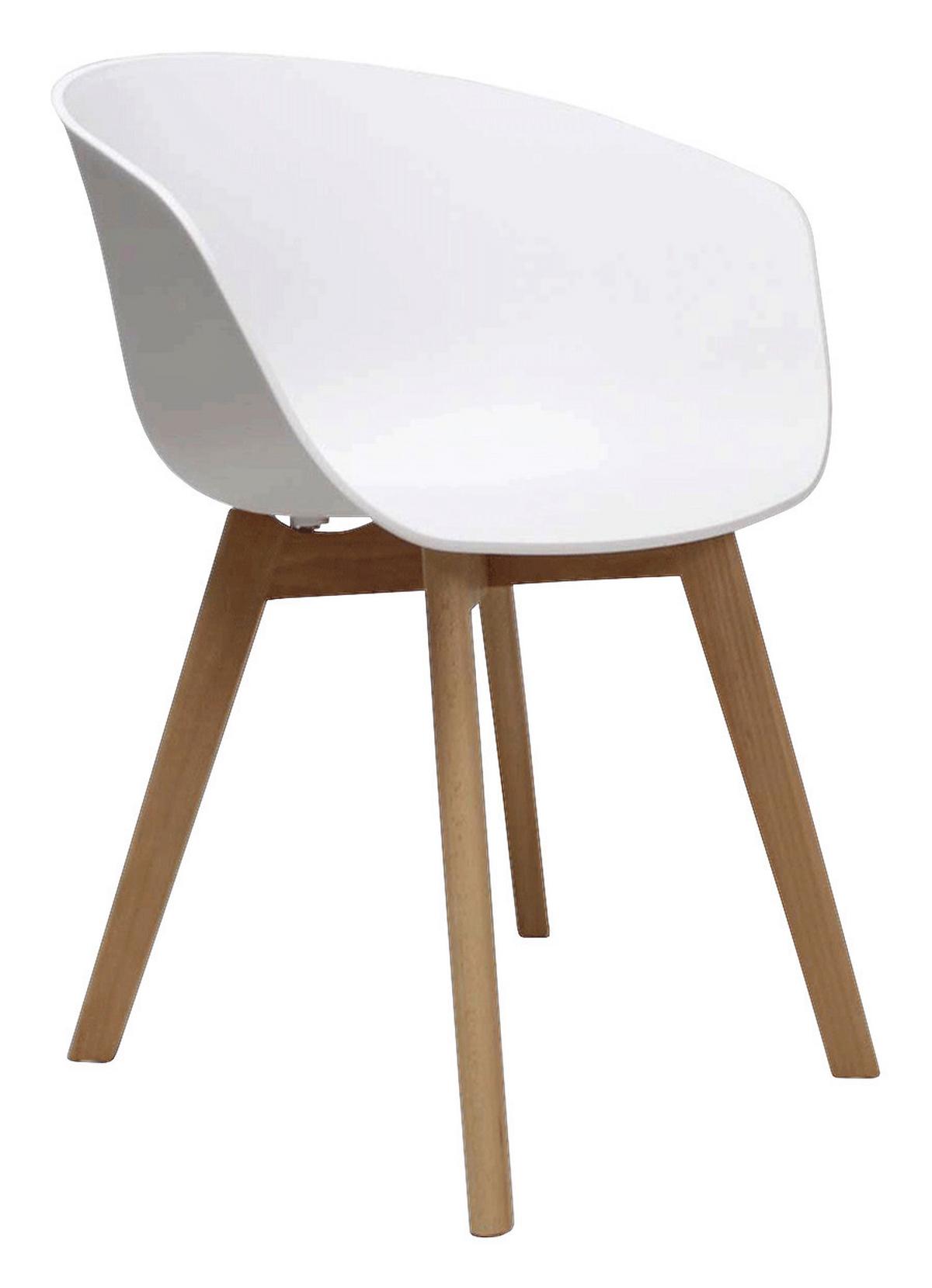 Armlehnstuhl-Set Noan - Naturfarben/Weiß, MODERN, Holz/Kunststoff (60/78,5/44cm) - MID.YOU