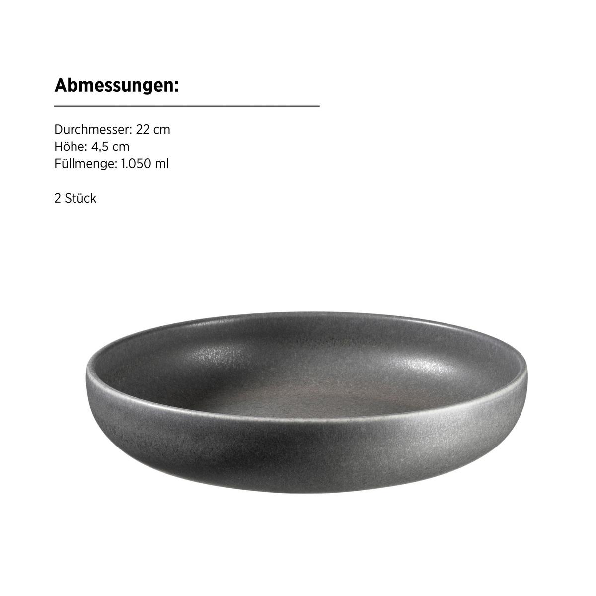 Kombiservice Unico Anthrazit, 8-Teilig - Anthrazit, Trend, Keramik - Mäser