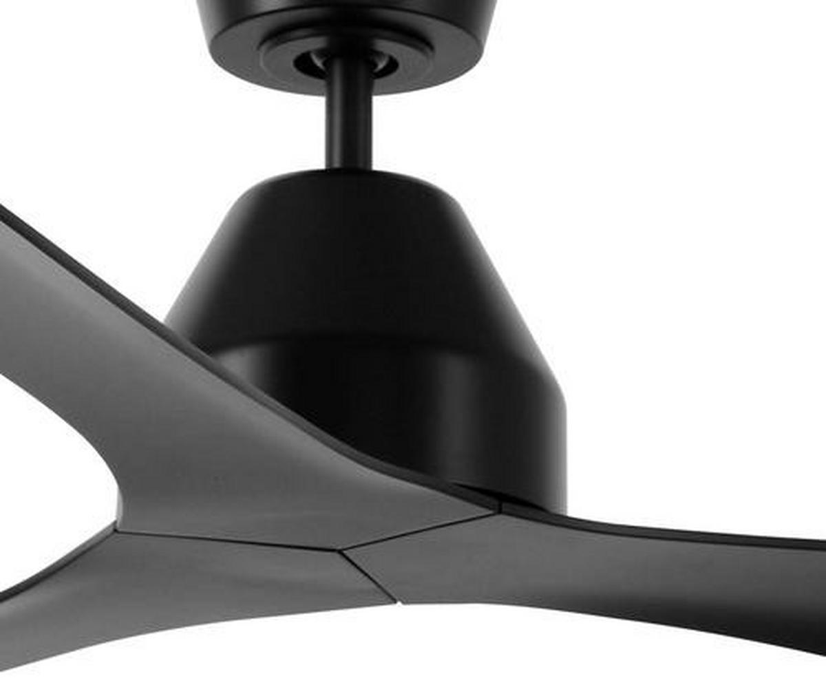 Deckenventilator Whitehaven Schwarz 3 Flügel, Geräuscharm - Schwarz, Basics, Kunststoff (142/27cm)