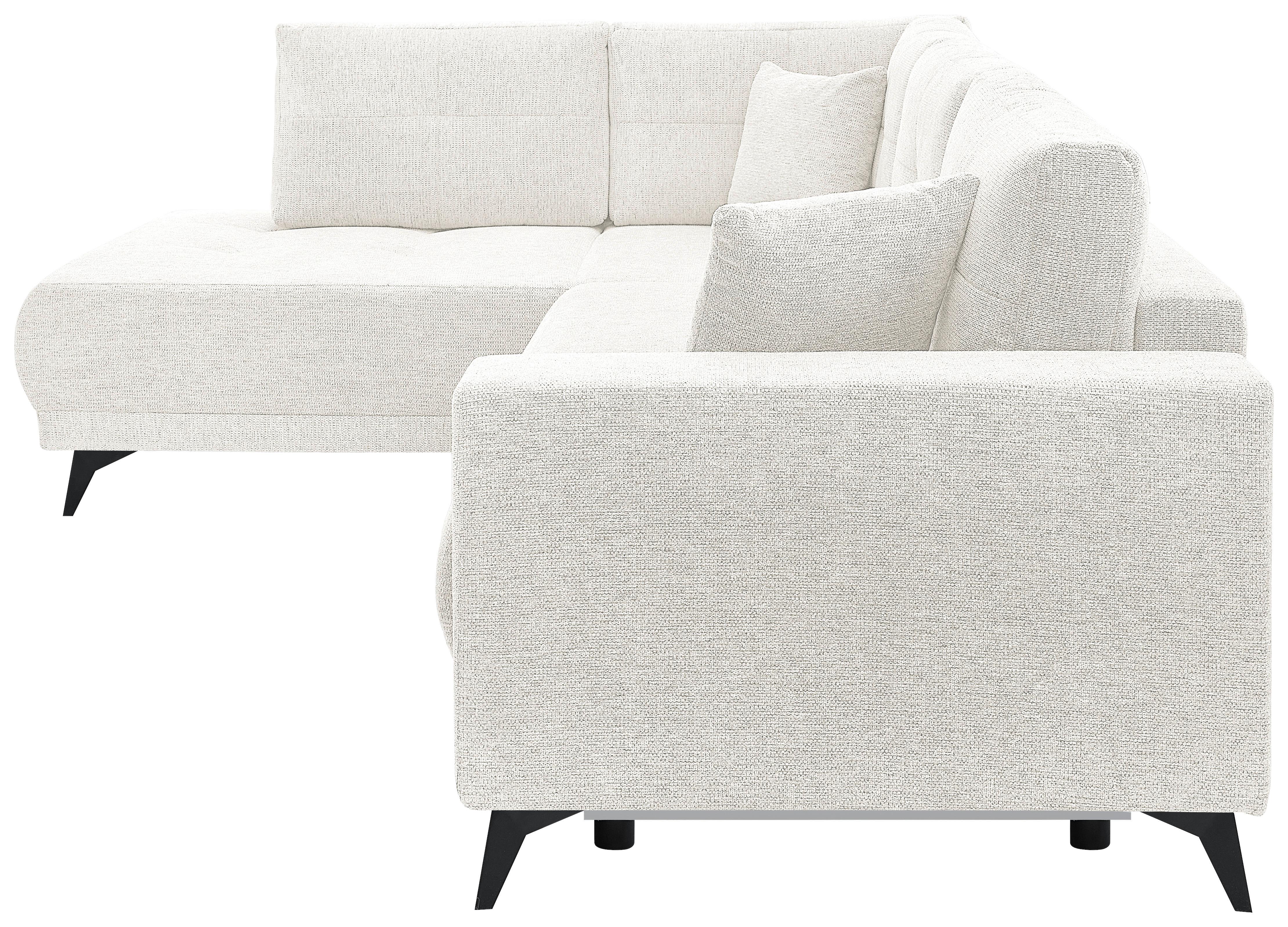 Ecksofa Texas Recr-Links Creme S: 203x259 cm - Creme/Schwarz, KONVENTIONELL, Holz (203/259cm)