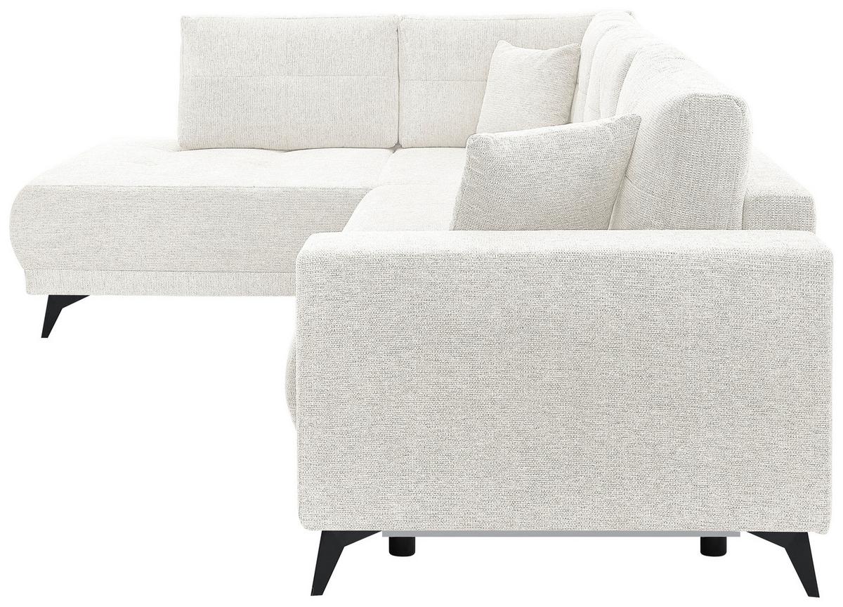 Ecksofa Texas Recr-Links Creme S: 203x259 cm - Creme/Schwarz, KONVENTIONELL, Holz (203/259cm)
