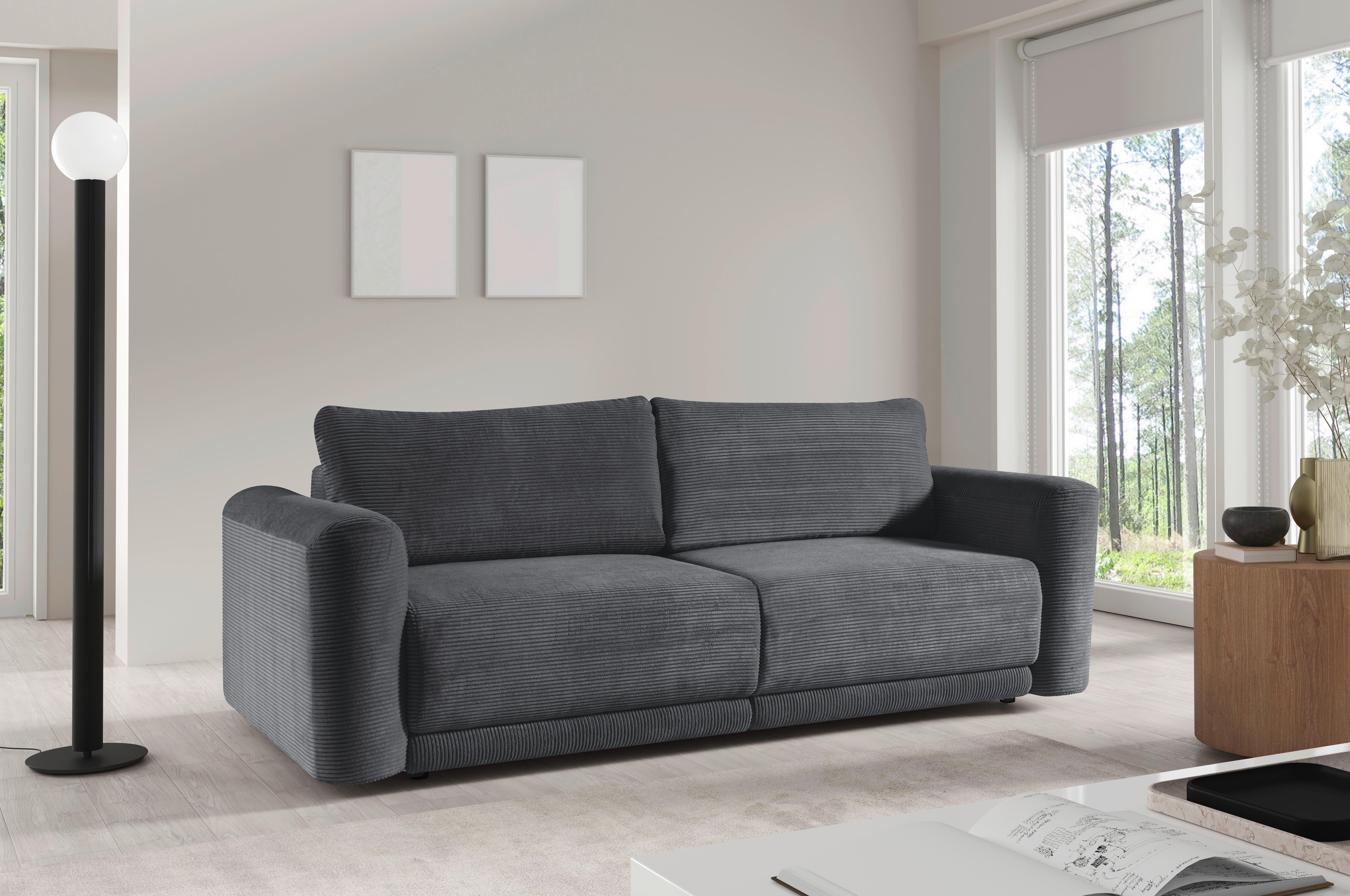 Schlafsofa Norman Grau B: 252cm