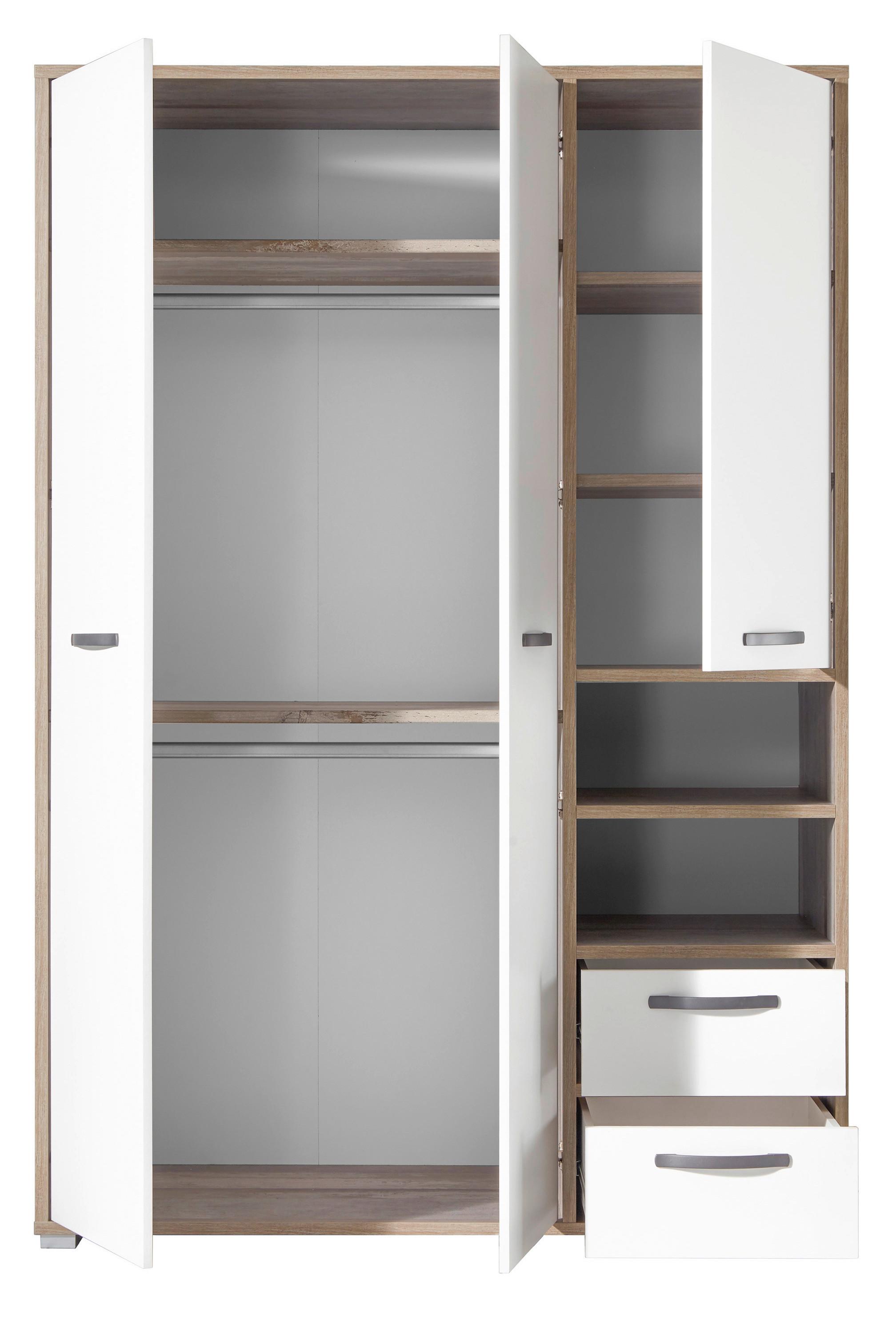 Skriňa s otočnými dverami MOON 138 cm - hnedá/sivá, Modern, kompozitné drevo/plast (138/201/57cm) - MID.YOU