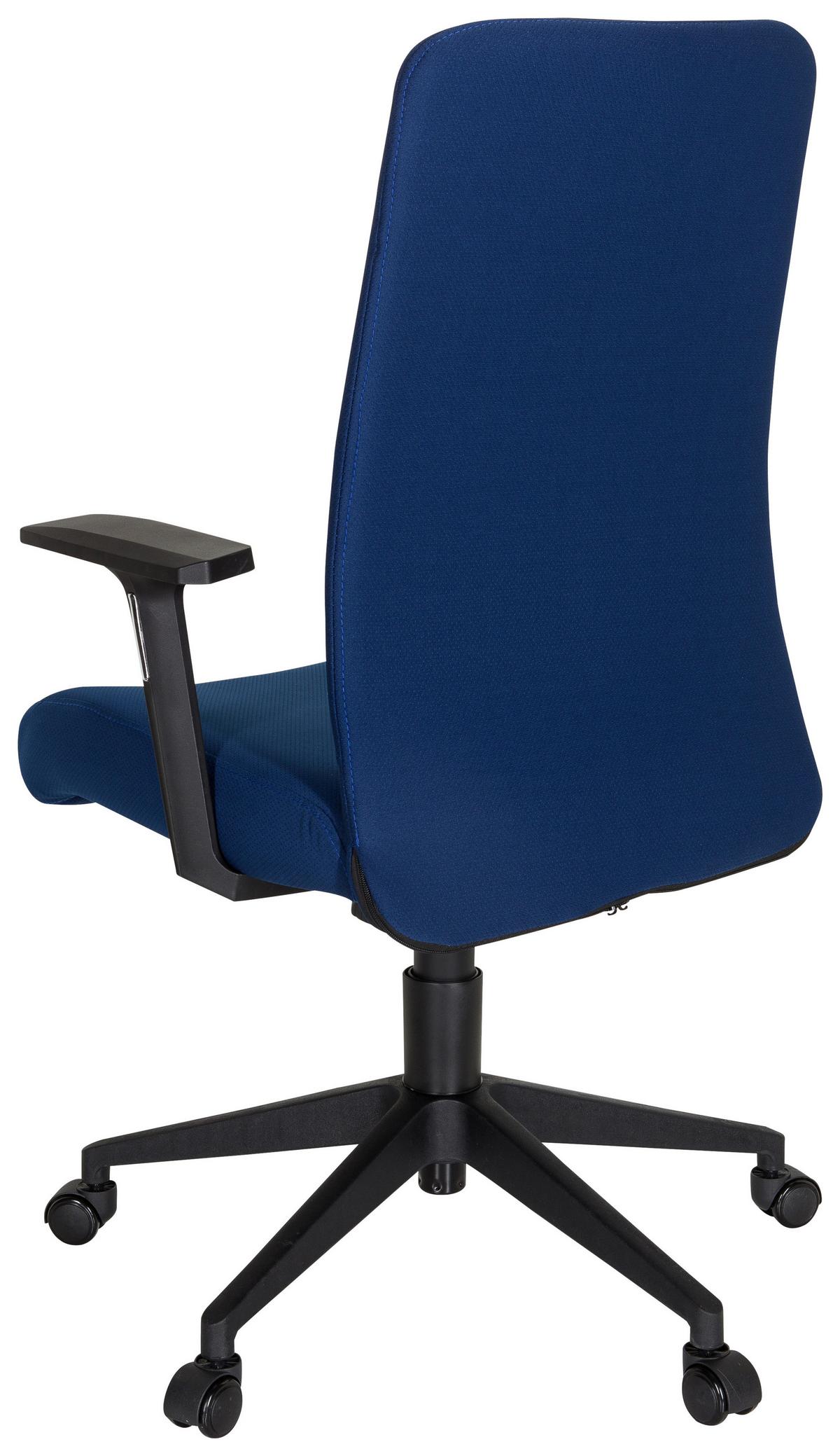 Drehstuhl Cosio I Armstützen Blau/Schwarz Bis 100kg - Blau/Schwarz, MODERN, Kunststoff/Textil (65/120/62cm) - MID.YOU