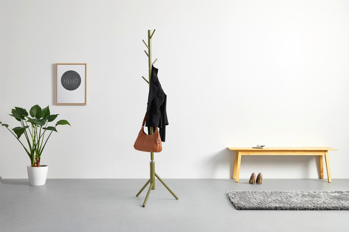 ŠATNÍ STOJAN NADJA -SB- - zelená, Moderní, kov (48/173cm) - Mömax