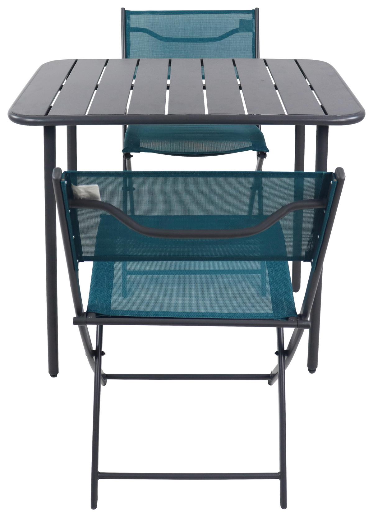 Gartenset Sumila Türkis/Schwarz - Türkis/Schwarz, MODERN, Kunststoff/Textil - Ambia Garden