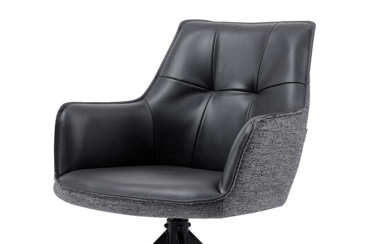 Armlahnstuhl Ion Grau B: 58 cm - Schwarz/Grau, MODERN, Holz/Textil (58/87/61,5cm) - Livetastic