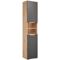 Hochschrank Mit Türdämpfung Giga B: 40 Cm, Eiche/anthrazit - Anthrazit/Schwarz, MODERN, Holzwerkstoff (40/190/32cm)